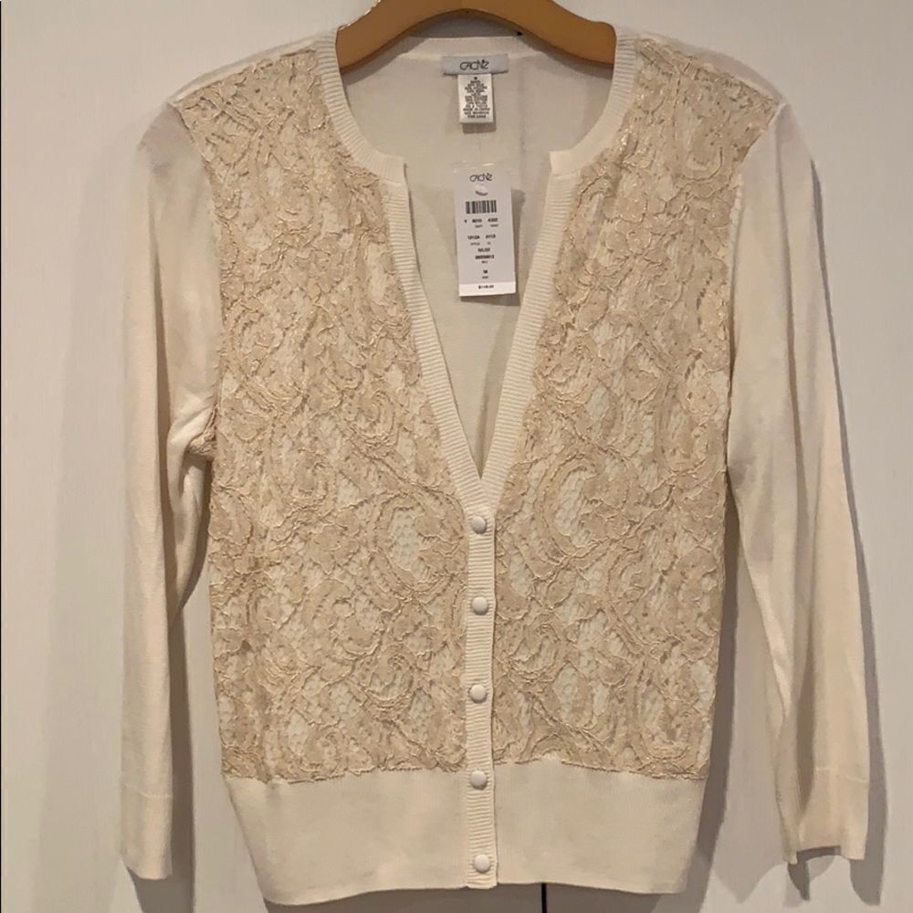 lace ivory cardigan with buttons